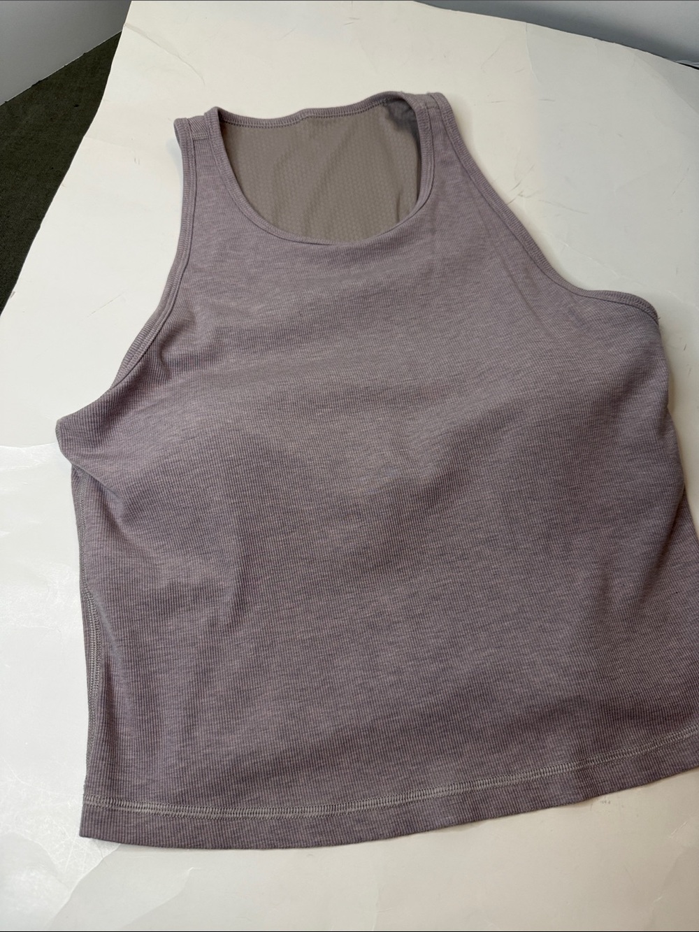 Vuori Women’s Pose Plyo Ribbed Tank Top - grey/Lavender size XL